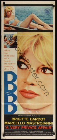 8a711 VERY PRIVATE AFFAIR insert '62 Louis Malle's Vie Privee, c/u of sexiest Brigitte Bardot!