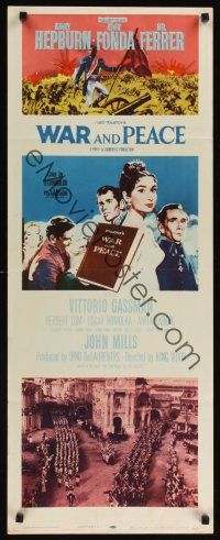 8a716 WAR & PEACE insert '56 art of Audrey Hepburn, Henry Fonda & Mel Ferrer, Leo Tolstoy epic!