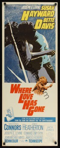 8a725 WHERE LOVE HAS GONE insert '64 Susan Hayward, Bette Davis, trashy Harold Robbins!