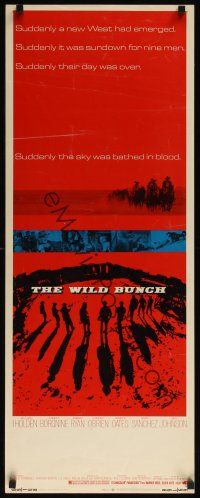 8a730 WILD BUNCH insert '69 Sam Peckinpah cowboy classic, William Holden & Ernest Borgnine!