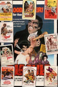 8b006 LOT OF 48 FOLDED ONE-SHEETS lot '60 - '81 Blacula, Boxcar Bertha, Women in Cages + more!