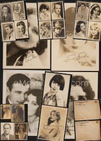 8b027 LOT OF 22 DELUXE FAN PHOTOS lot '20s Louise Brooks, Clara Bow & most of the top 1920s stars!