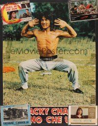 8b034 LOT OF 37 FORMERLY FOLDED ITALIAN PHOTOBUSTAS lot '75 - '81 Jackie Chan, Duel in the Sun R77