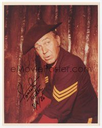 8b074 FORREST TUCKER signed color 8x10 REPRO still '86 close portrait in costume from F Troop!