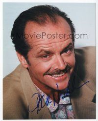 8b077 JACK NICHOLSON signed color 8x10 REPRO still '01 close smiling portrait with a mustache!