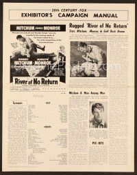 8b245 RIVER OF NO RETURN pressbook R61 Robert Mitchum holding down sexy Marilyn Monroe!