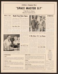 8b247 SPACE MASTER X-7 pressbook '58 satellite terror strikes the Earth, rocket into new orbits!