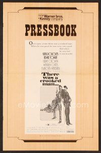 8b252 THERE WAS A CROOKED MAN pressbook '70 cool art of Kirk Douglas, Henry Fonda & top stars!