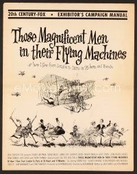 8b254 THOSE MAGNIFICENT MEN IN THEIR FLYING MACHINES pressbook '65 great wacky art of early airplane