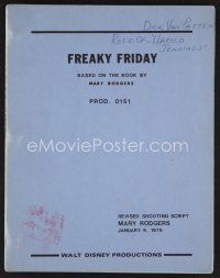 8b178 FREAKY FRIDAY revised shooting script January 9, 1976, screenplay by Mary Rodgers, Disney!