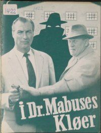 8b144 RETURN OF DR MABUSE Danish program '65 Gert Froebe, Lex Barker, different images!