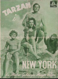 8b155 TARZAN'S NEW YORK ADVENTURE Danish program '47 Weissmuller, O'Sullivan, Sheffield & Cheeta!