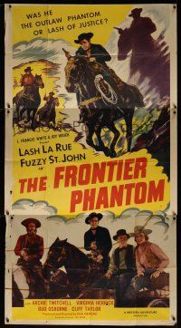 8d395 FRONTIER PHANTOM 3sh '51 great artwork of cowboy Lash La Rue on horseback!