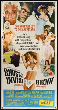 8d401 GHOST IN THE INVISIBLE BIKINI 3sh '66 Boris Karloff + sexy girls & wacky horror images!