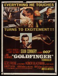 8d404 GOLDFINGER INCOMPLETE 3sh '64 great images of Sean Connery as James Bond 007!