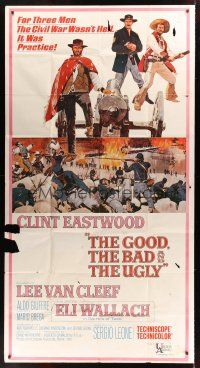 8d407 GOOD, THE BAD & THE UGLY 3sh '68 Clint Eastwood, Lee Van Cleef, Sergio Leone, cool art!