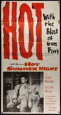 8d424 HOT SUMMER NIGHT 3sh '56 Leslie Nielsen & Colleen Miller in a drama of a Gangland hide-out!