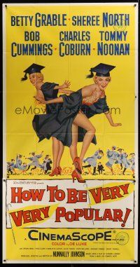 8d426 HOW TO BE VERY, VERY POPULAR 3sh '55 art of sexy students Betty Grable & Sheree North!
