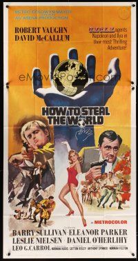 8d428 HOW TO STEAL THE WORLD 3sh '68 Robert Vaughn is The Man from UNCLE, different art!