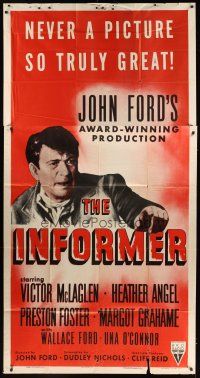 8d434 INFORMER 3sh R55 directed by John Ford, great close up art of angry Victor McLaglen!