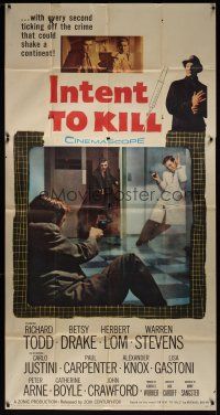 8d436 INTENT TO KILL 3sh '59 Richard Todd in the crime that could shake a continent!