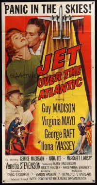 8d438 JET OVER THE ATLANTIC 3sh '59 Guy Madison, Virginia Mayo, George Raft, panic in the skies!