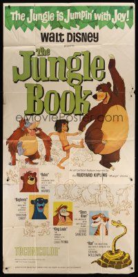 8d441 JUNGLE BOOK 3sh '67 Walt Disney cartoon classic, great image of all characters!