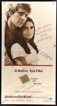 8d459 LOVE STORY int'l 3sh '70 great romantic close up of Ali MacGraw & Ryan O'Neal!