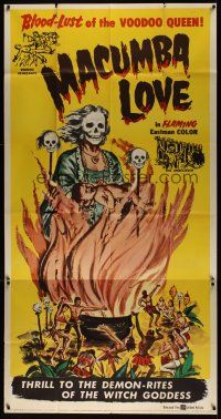 8d462 MACUMBA LOVE 3sh '60 weird, shocking savagery in native jungle, cool art of voodoo queen!