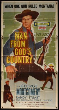 8d466 MAN FROM GOD'S COUNTRY 3sh '58 George Montgomery brought law to a murder town!