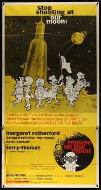 8d478 MOUSE ON THE MOON int'l 3sh '63 cool cartoon art of astronauts on moon!