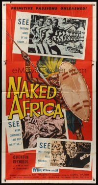 8d481 NAKED AFRICA 3sh '57 AIP shockumentary, primitive passions unleashed!