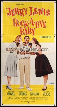 8d513 ROCK-A-BYE BABY 3sh '58 Jerry Lewis with Marilyn Maxwell, Connie Stevens, and triplets!