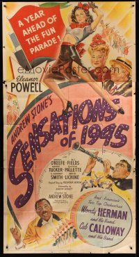 8d523 SENSATIONS OF 1945 3sh '44 Eleanor Powell, Woody Herman, W.C. Fields, Cab Calloway