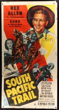 8d537 SOUTH PACIFIC TRAIL 3sh '52 great artwork of Rex Allen close up & on his horse Koko!