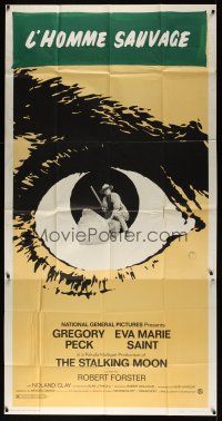 8d539 STALKING MOON 3sh '68 Gregory Peck, Eva Marie Saint, cool eyeball artwork!