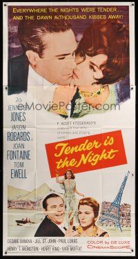 8d554 TENDER IS THE NIGHT 3sh '61 romantic close up of Jennifer Jones & Jason Robards Jr.!