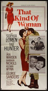 8d555 THAT KIND OF WOMAN 3sh '59 images of sexy Sophia Loren, Tab Hunter & George Sanders!