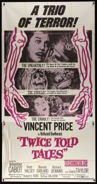 8d571 TWICE TOLD TALES 3sh '63 Vincent Price, Nathaniel Hawthorne, a trio of unholy horror!