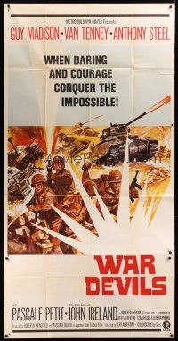 8d578 WAR DEVILS 3sh '71 when daring and courage conquer the impossible, cool war art!