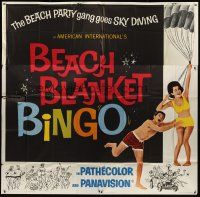 8d068 BEACH BLANKET BINGO 6sh '65 Frankie Avalon & Annette Funicello go sky diving!