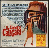 8d073 CABINET OF CALIGARI 6sh '62 written by Robert Bloch, it shocks the unshockables!