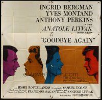 8d093 GOODBYE AGAIN 6sh '61 art of Ingrid Bergman between Yves Montand & Anthony Perkins!