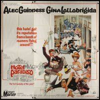 8d102 HOTEL PARADISO 6sh '66 wacky Frank Frazetta art of Alec Guinness & sexy Gina Lollobrigida!