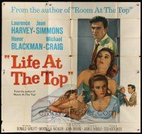 8d110 LIFE AT THE TOP 6sh '66 art of Laurence Harvey with sexy Jean Simmons & Honor Blackman!