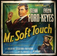 8d123 MR. SOFT TOUCH 6sh '49 artwork of gambler Glenn Ford with dice & sexy Evelyn Keyes!