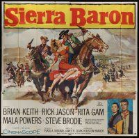 8d142 SIERRA BARON 6sh '58 art of Brian Keith & sexy Rita Gam in western action!