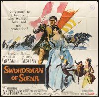 8d147 SWORDSMAN OF SIENA 6sh '62 La congiura dei dieci, art of Stewart Granger & Sylva Koscina!