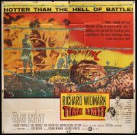 8d153 TIME LIMIT 6sh '57 Richard Widmark, cool art of Korean War soldier in barb-wire fence!