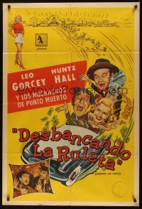 8d195 CRASHING LAS VEGAS Argentinean '56 Huntz Hall & the Bowery Boys gambling w/sexy Mary Castle!
